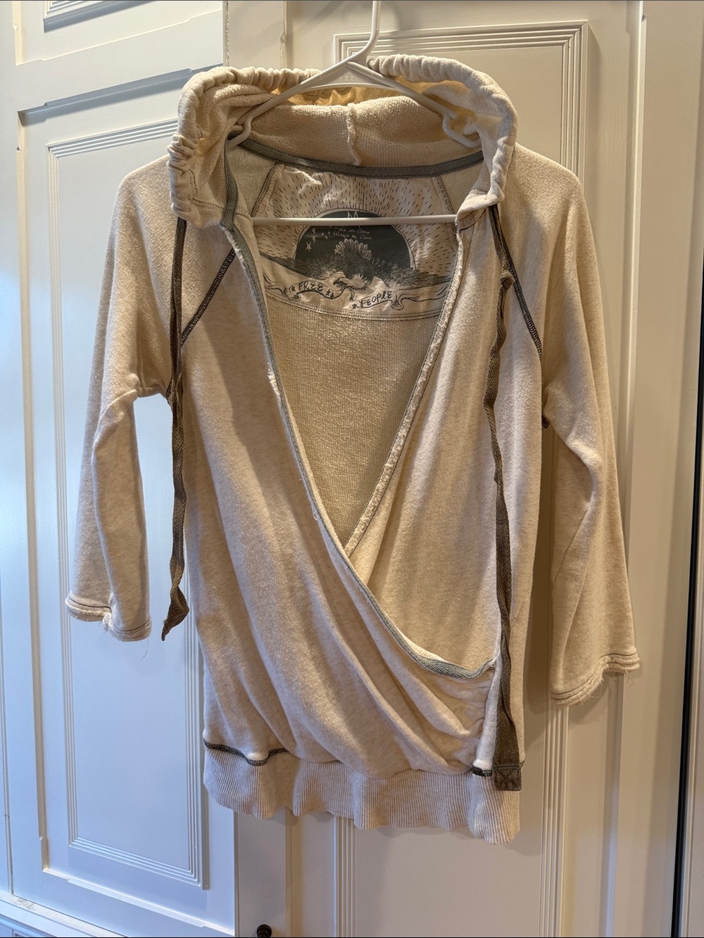 Cozy Cream Wrap Hoodie Top -free people
